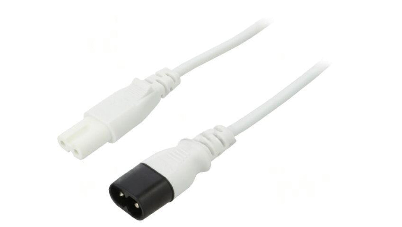Kabel: 2x0,75mm2, IEC C7 żeński,IEC C8 męski, 5m, 2,5A LT503+538 H03VVH2-F 2X0.75 5M WHT