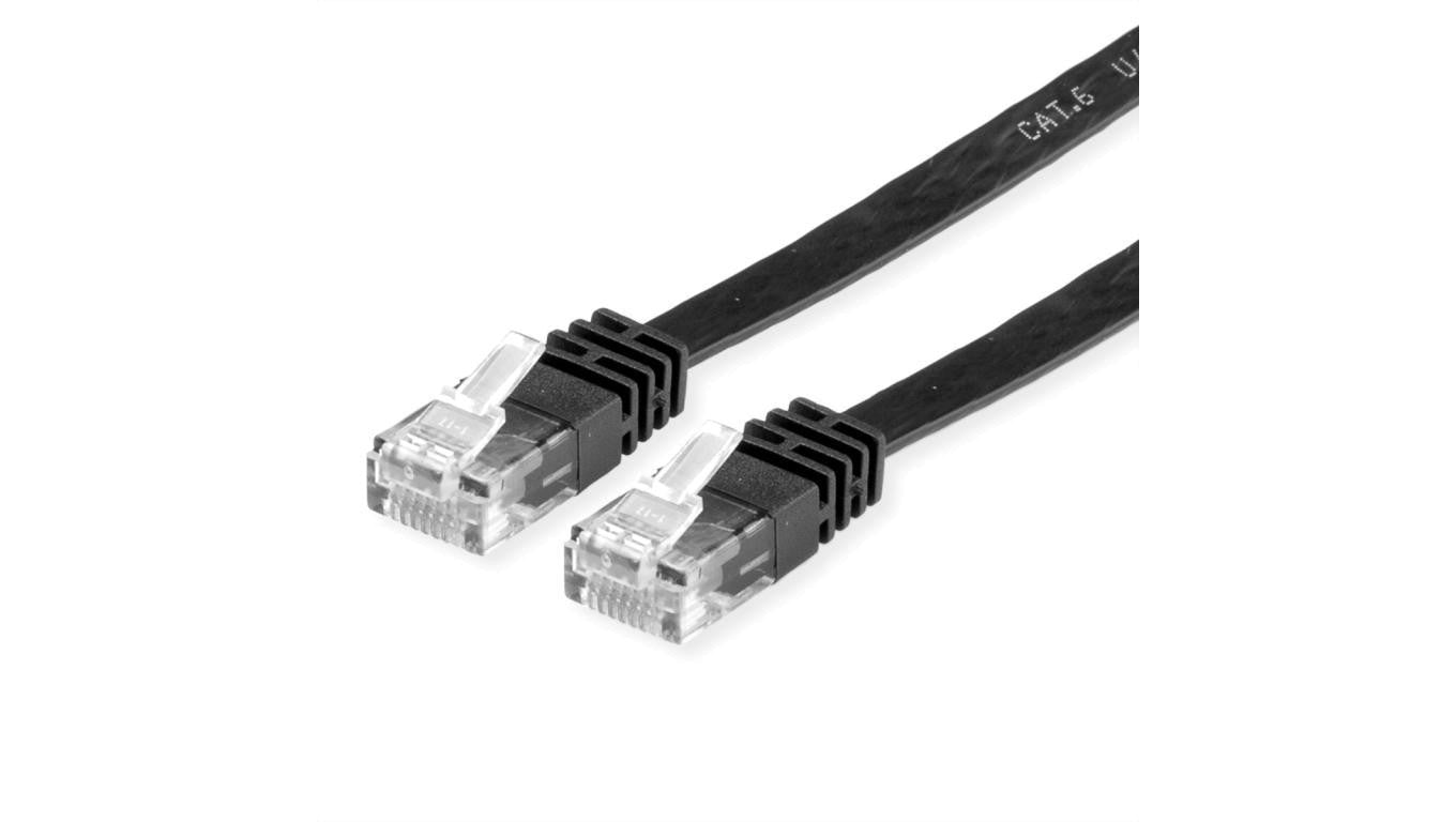VALUE Kabel krosowy kat. 6 (klasa E) UTP, bardzo płaski, płaski, czarny, 1,5 m