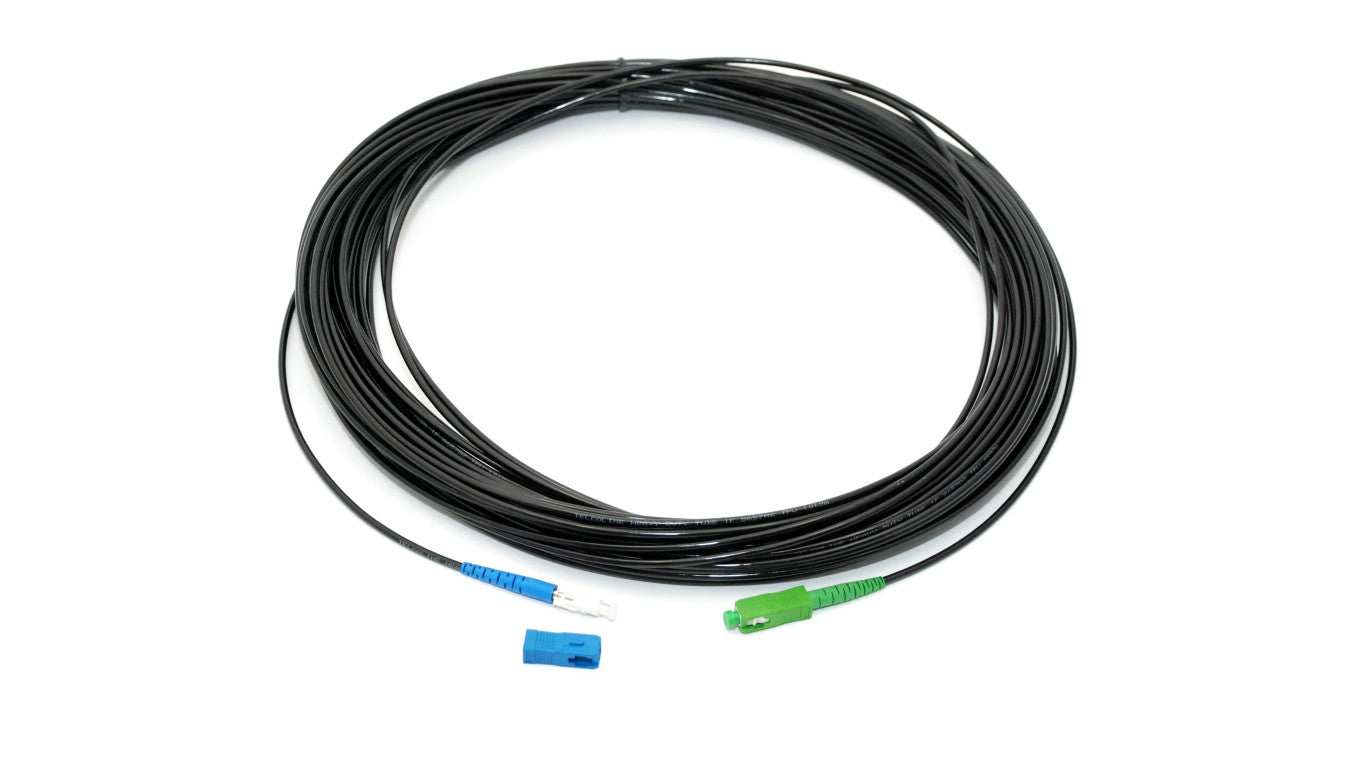 Patchcord światłowodowy 1J Heavy Duty, 150m, G.657A2, średnica 3mm, złącza SC/APC-SC/UPC, Gold
