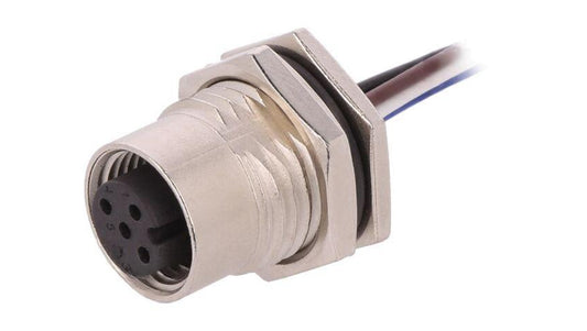 Złącze M12, żeńskie, PIN:4, gniazdo, proste, 250V M12A-04PFFC-SF8B15