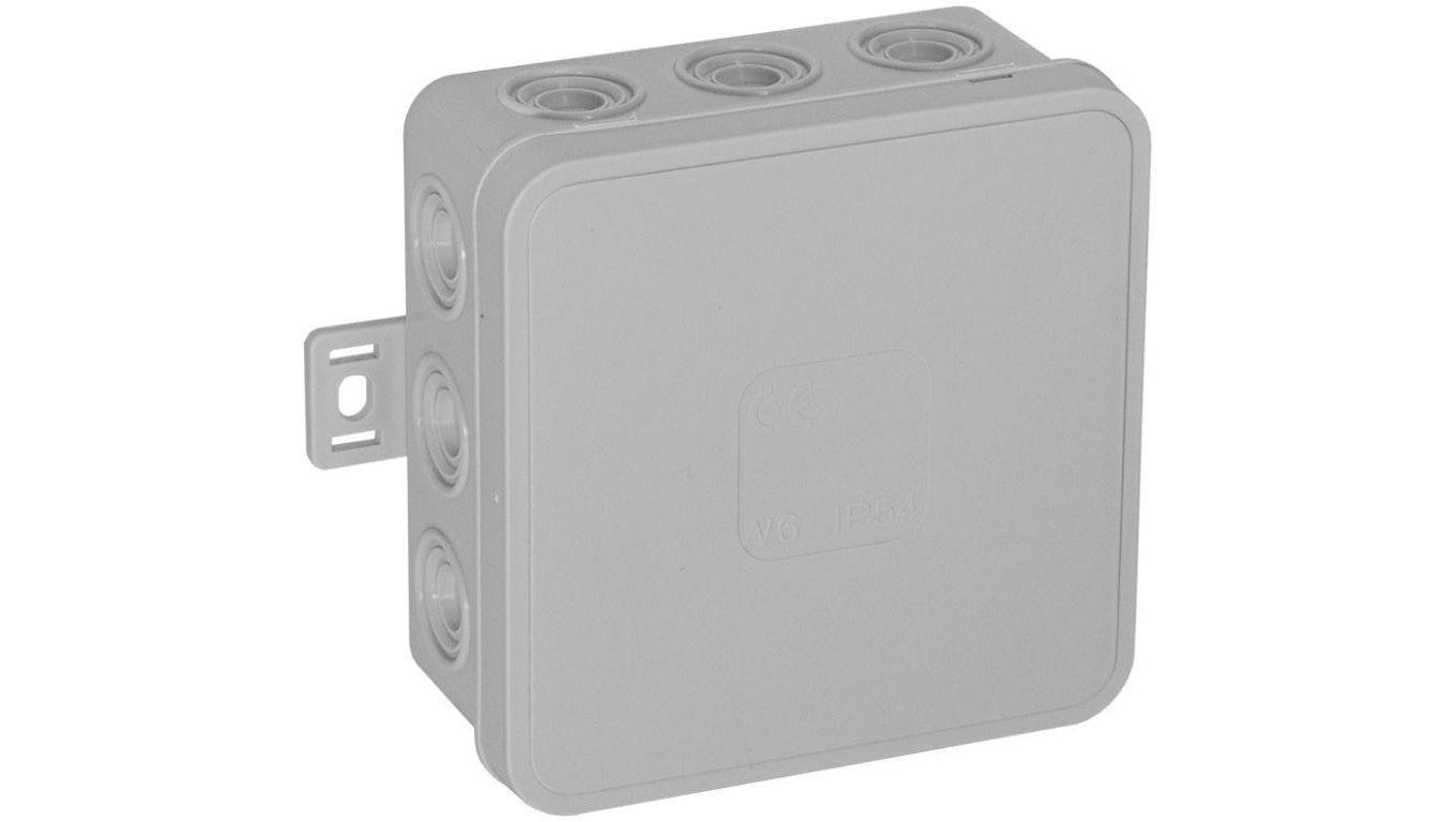 Puszka natynkowa pusta 12 wlotów VIPLAST V7 klik SZARA IP54 100x100x41mm 037-03