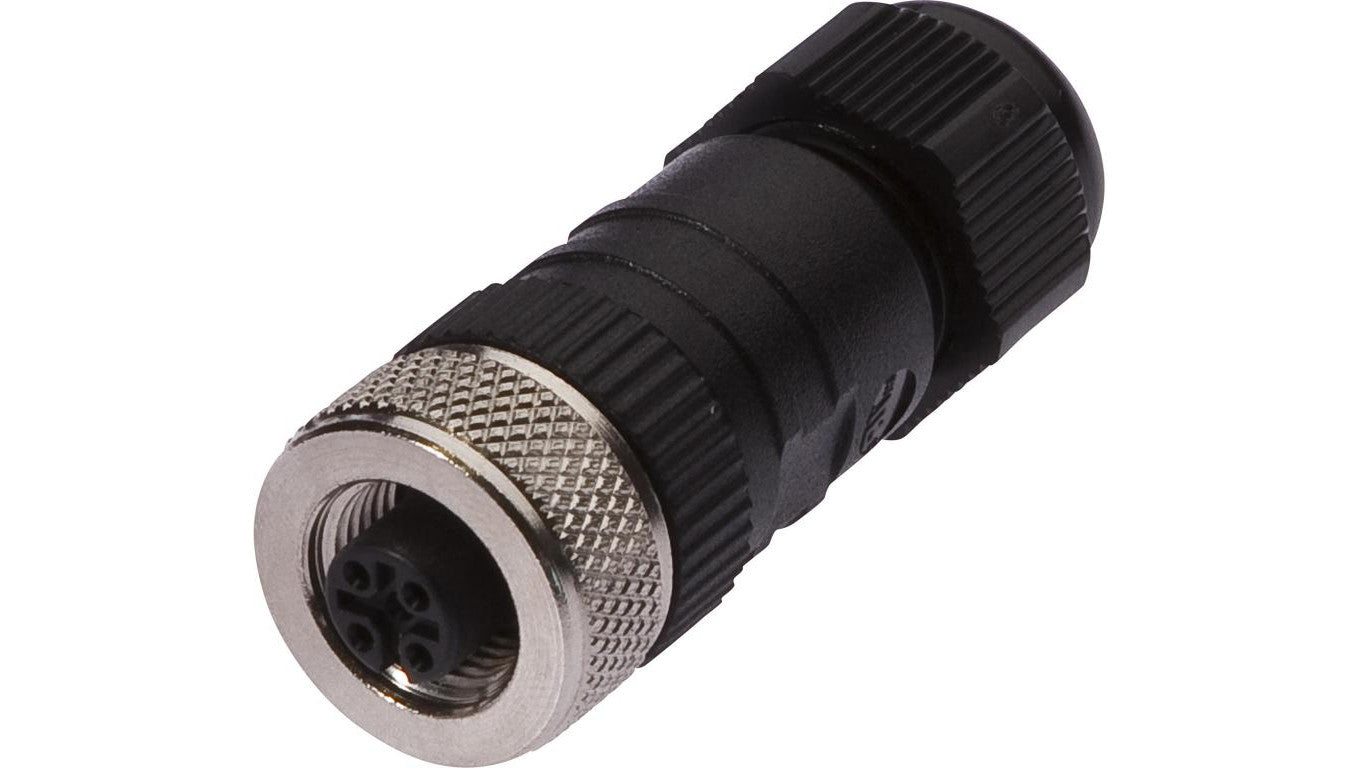 Gniazdo kablowe, proste, złącze śrubowe, Ø4-8mm, 4A, 60V, -25-90C, M12 żeńskie 5-PIN, IP67, PBT VK003C25
