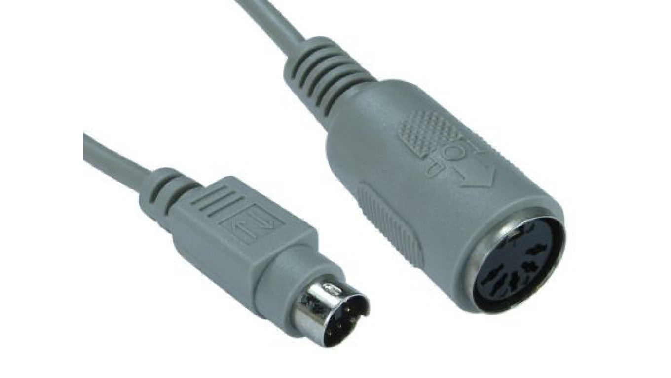 Kabel KVM, dł. 150mm - Wtyk 6-stykowy Mini DIN - Żeńskie 5-stykowe złącze DIN, kolor: Szary, RS PRO