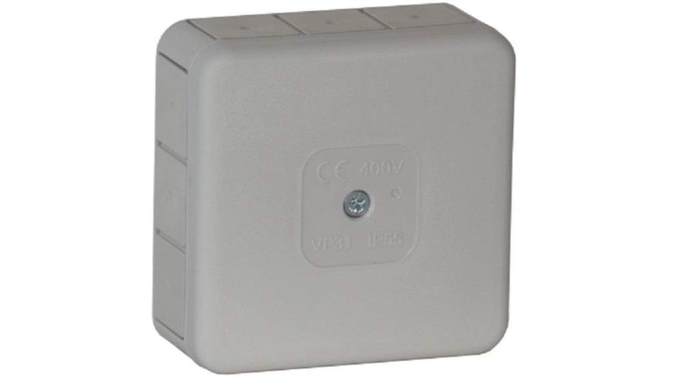 Puszka natynkowa pusta 12 wlotów VIPLAST VP-31 SZARA IP55 85x85x37mm 031-03
