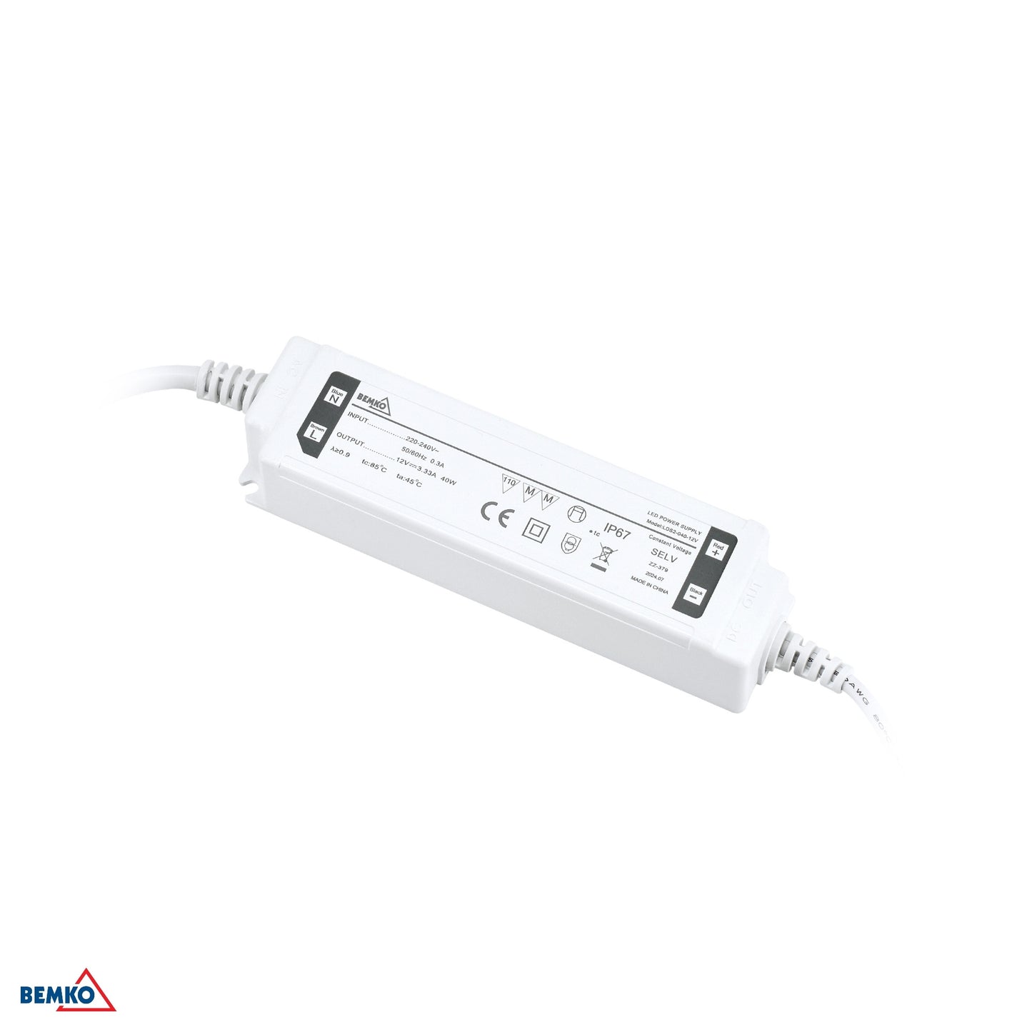 Zasilacz elektroniczny LED hermetyczny IP67 12V 40W