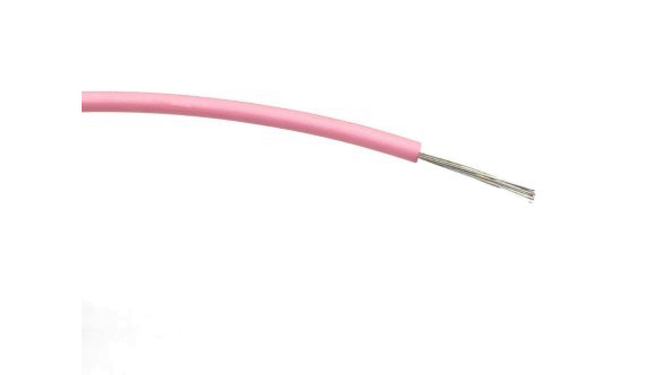 Przewód jednożyłowy linkowy, 0,5 mm², 16/0,2 mm, 20 AWG, PVC, 1 kV AC, Różowy, dł. 500m, RS PRO