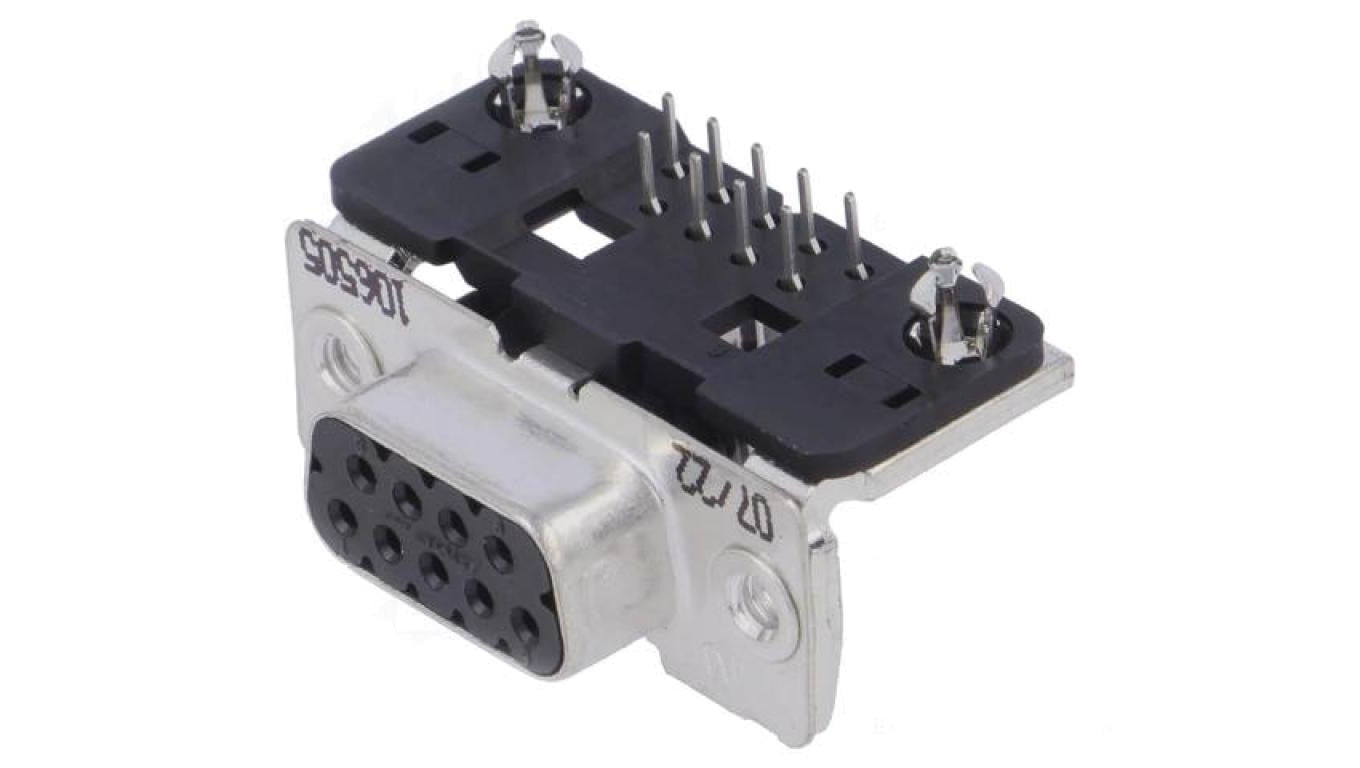 D-Sub PIN: 9 gniazdo żeńskie zatrzask PCB kątowe 90 THT 6A 1-106505-2