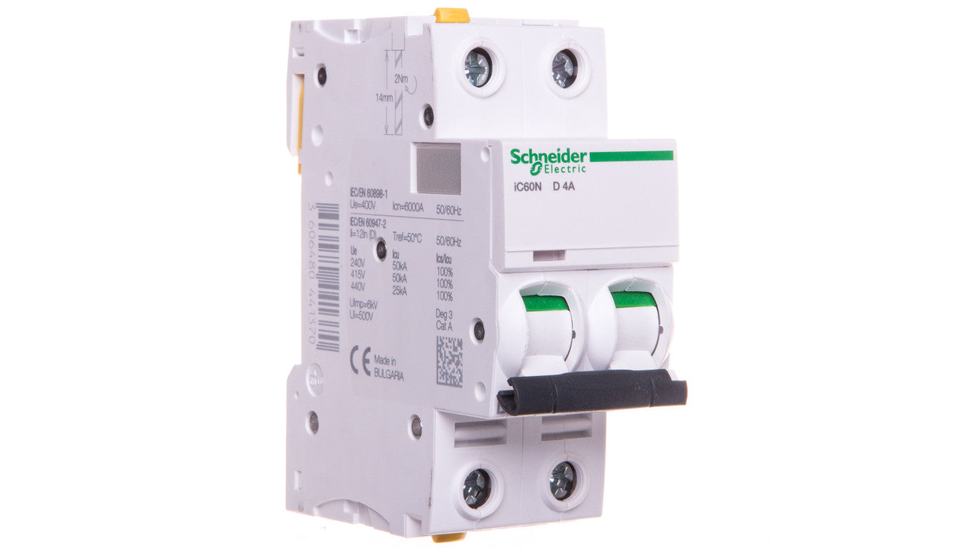 Wyłącznik nadprądowy 2P D 4A 6kA AC iC60N-D4-2 Acti9 A9F05204