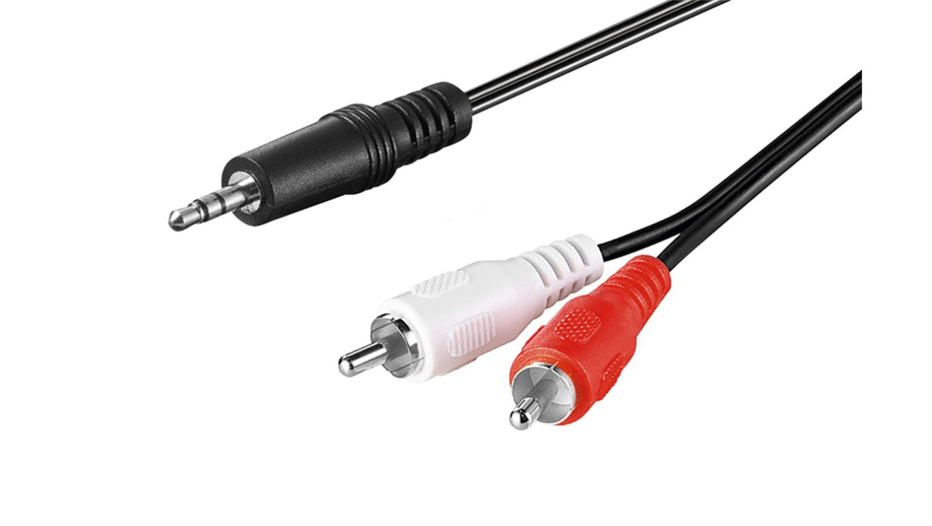 Kabel przejściowy audio AUX, wtyk jack 3,5 mm na wtyk cinch stereo, CU - Długość kabla 5 m