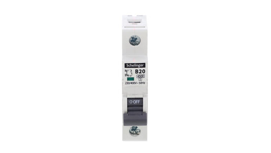 Wyłącznik nadprądowy 1P B 20A 4,5kA AC SCHELINGER A02-G7-1P-B20