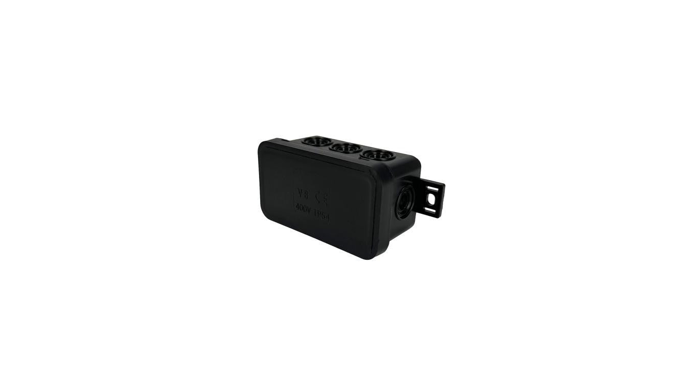 Puszka hermetyczna natynkowa elastyczna 80x45x41mm 8-wlotowa, zamknięcie na klik IP54 czarna EDO