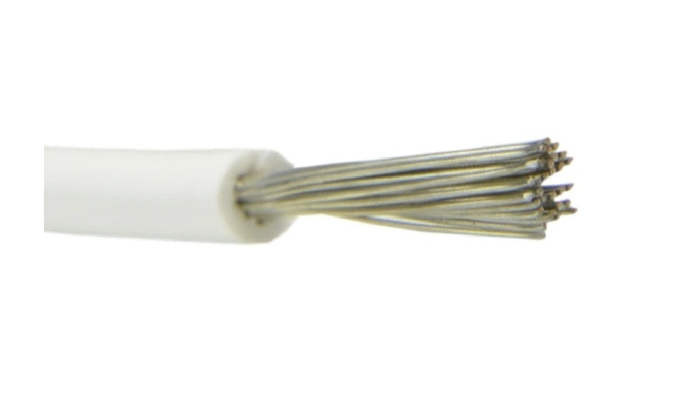 Kabel silikonowy SIF 180C 300/500V 1,5 ciepłoodporny LSOH biały linka TKD /100m/