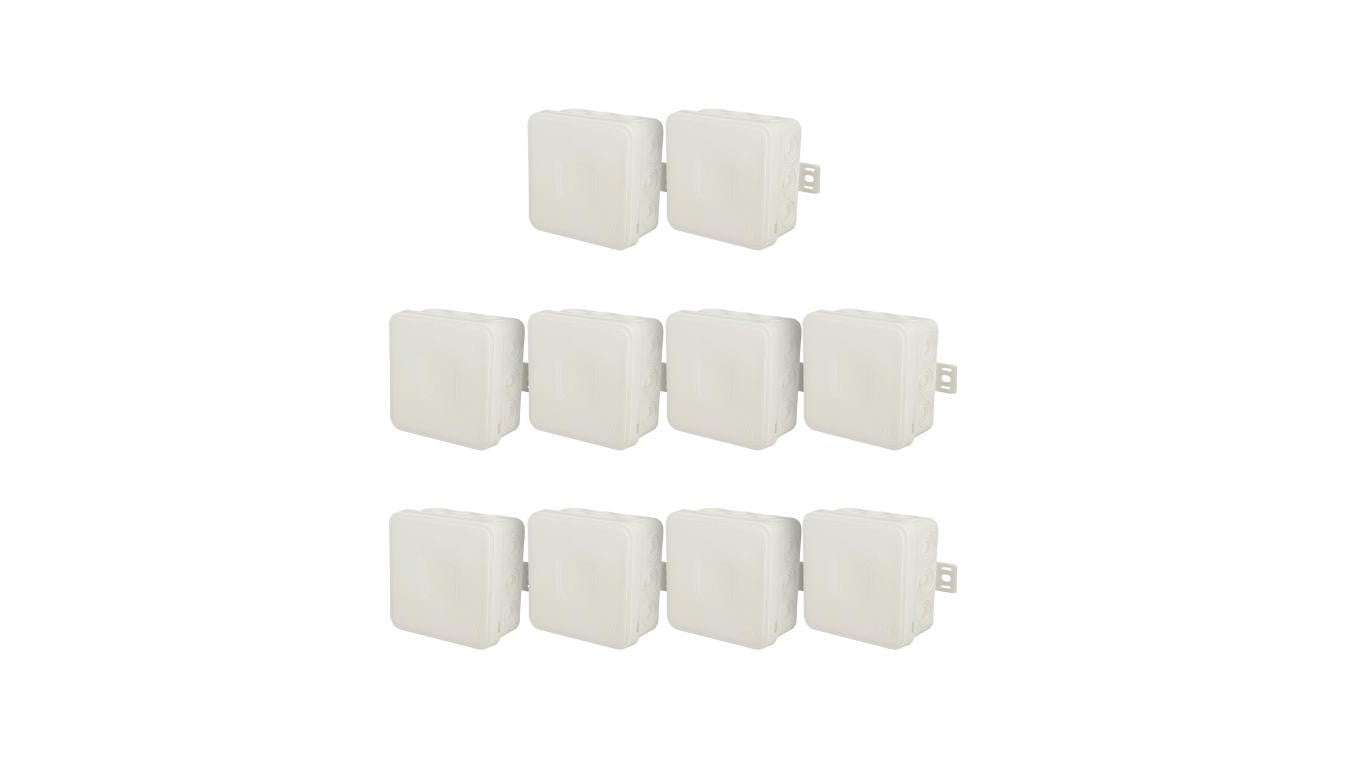 Puszka hermetyczna natynkowa elastyczna 75x75x41mm 12-wlotowa, zamknięcie na klik IP54 biała EDO 10szt