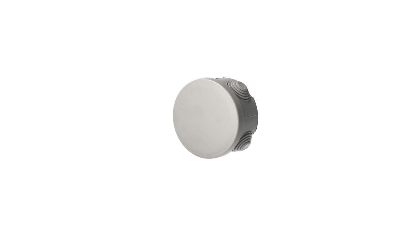 Puszka hermetyczna natynkowa z dławikami 80x45mm, bezhalogenowa, odporna na UV, zamknięcie na klik IP55 szary