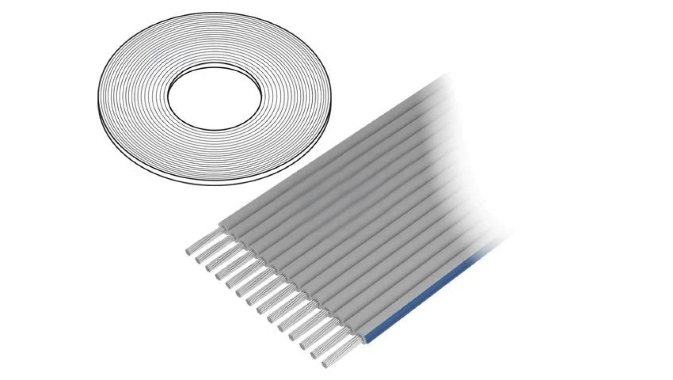 Przewód: wstążkowy 1,27mm linka Cu nieekranowany PVC szary 09180147001