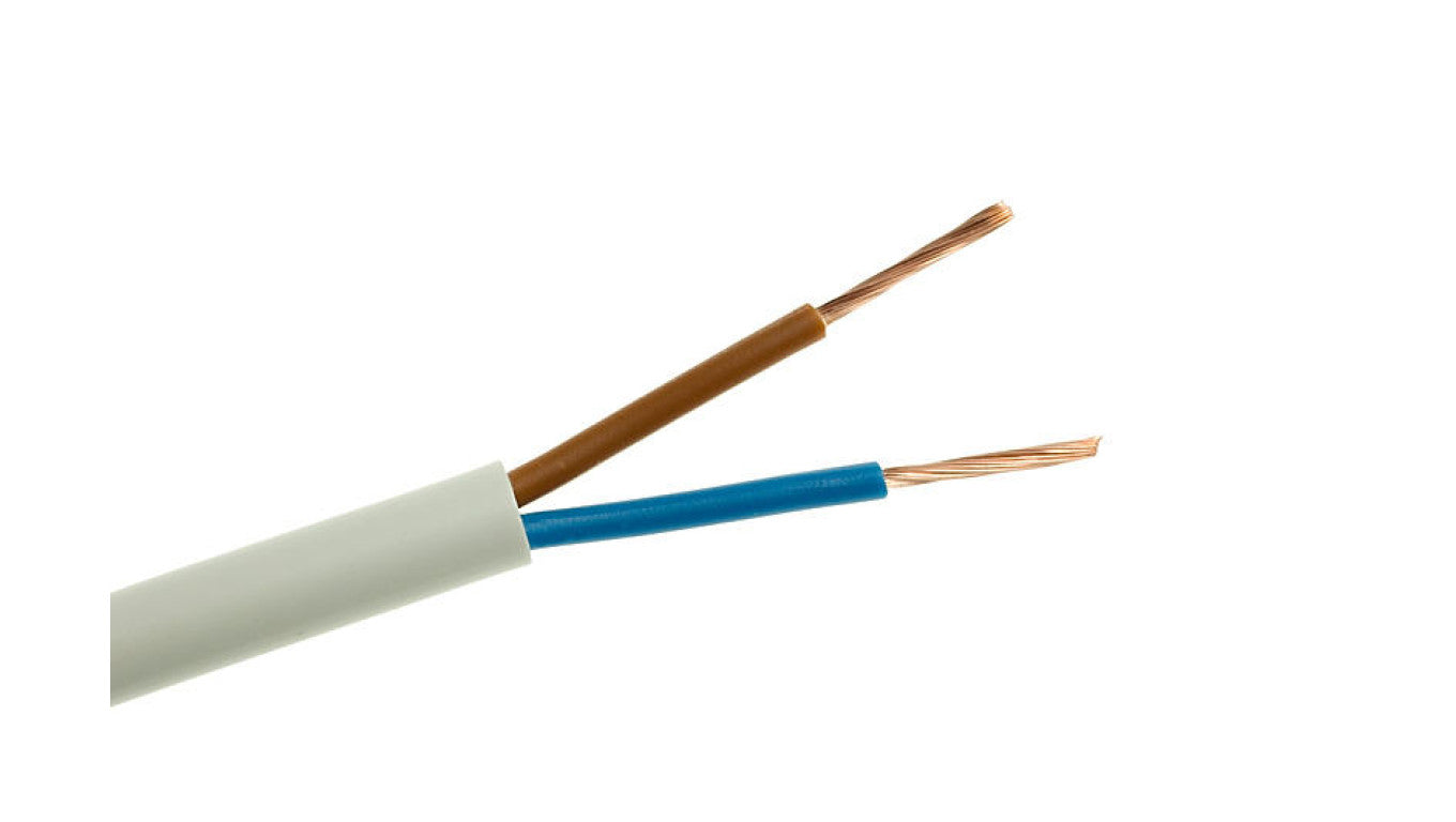 Przewód mieszkaniowy H03VV-F (OMY) 2x1,5 biały 300/300V /100m/