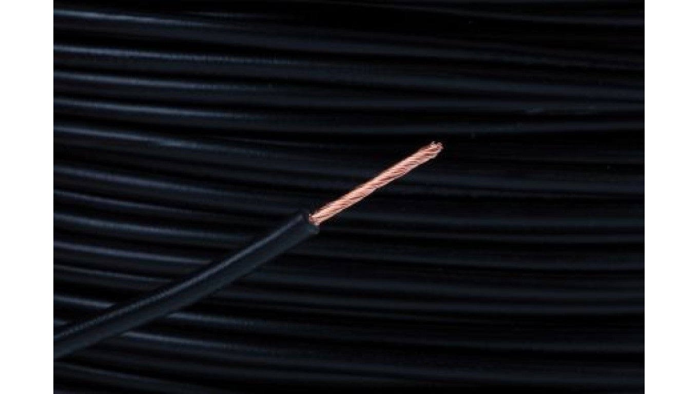 Przewód jednożyłowy linkowy, 2491X, 1 mm², 32/0,2 mm, 17 AWG, PVC, 500 V, Czarny, dł. 100m, RS PRO