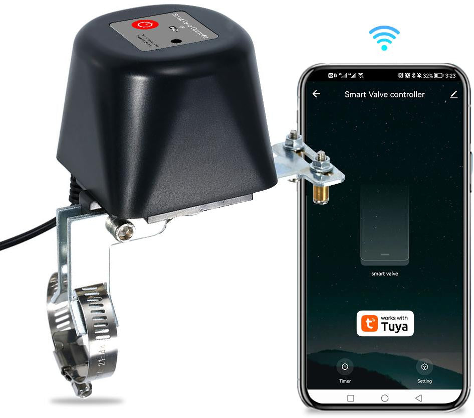 GISE Smart Sterownik zaworu wody/gazu Wi-Fi | Tuya | GV-WF