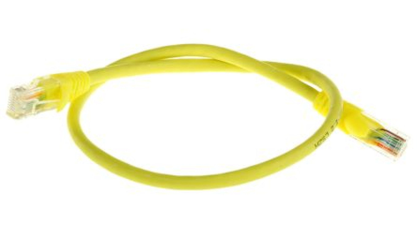 Kabel kat. 5e U/UTP Żółty 500mm