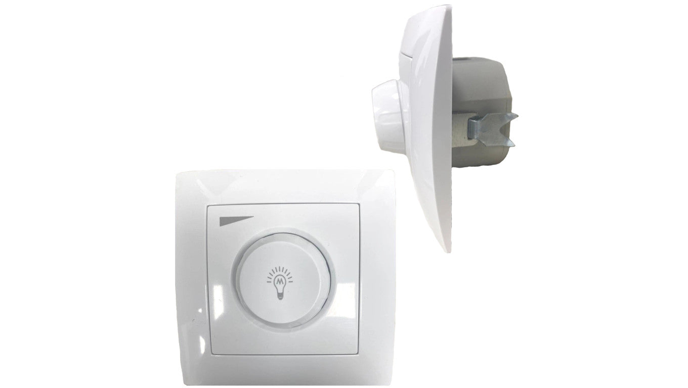Ściemniacz Obrotowy LED Regulator 600W Podtynkowy Biały 10A IP20 WESA