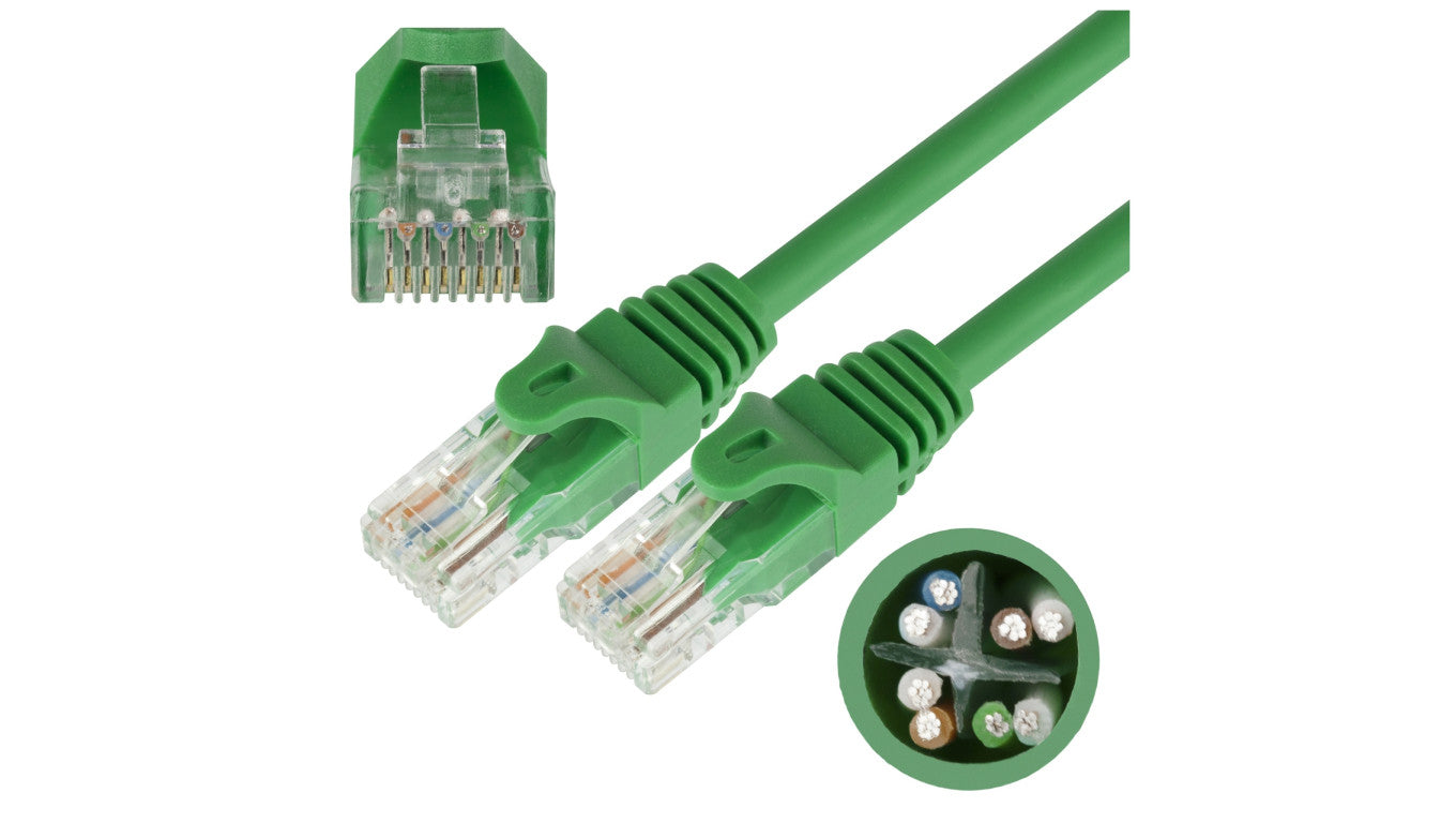 Patchcord UTP kat.6 kabel sieciowy LAN 2x RJ45 linka zielony 0,25m NEKU
