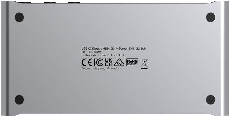 Przełącznik KVM Unitek USB-C 10Gbps z HDMI i transferem plików między systemami