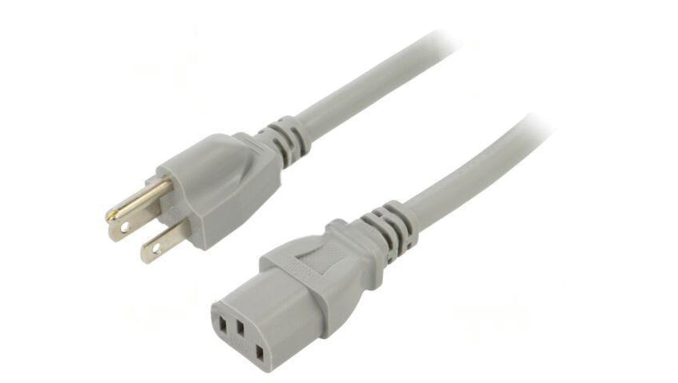 Kabel: 3x14AWG, IEC C13 żeński,NEMA 5-15 (B) wtyk, 1,8m LT-501+202 SJT 14/3 1.8M GRY