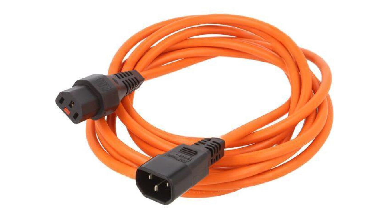 Kabel IEC C13 żeński, IEC C14 męski 3,5m z blokadą IEC LOCK IL13-C14-H05-3100-350-O