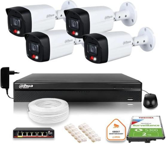 Zestaw monitoringu IP DAHUA 4 kamery IPC-HFW1439TL1-A-IL 4Mpx