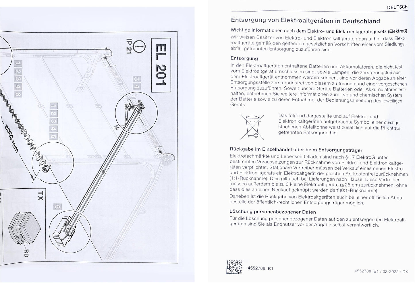 Fotokomórki Hormann EL-201 przewodowe