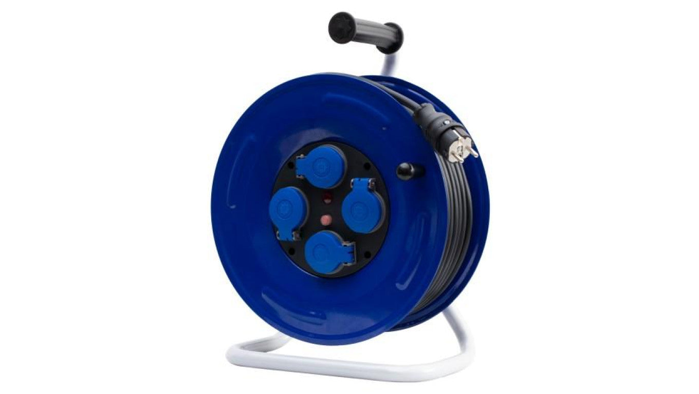 Przedłużacz na bębnie metalowym GRANDE-320 4x230V IP44 3x1,5 (OPD) /30m/ z termikiem i kontrolką