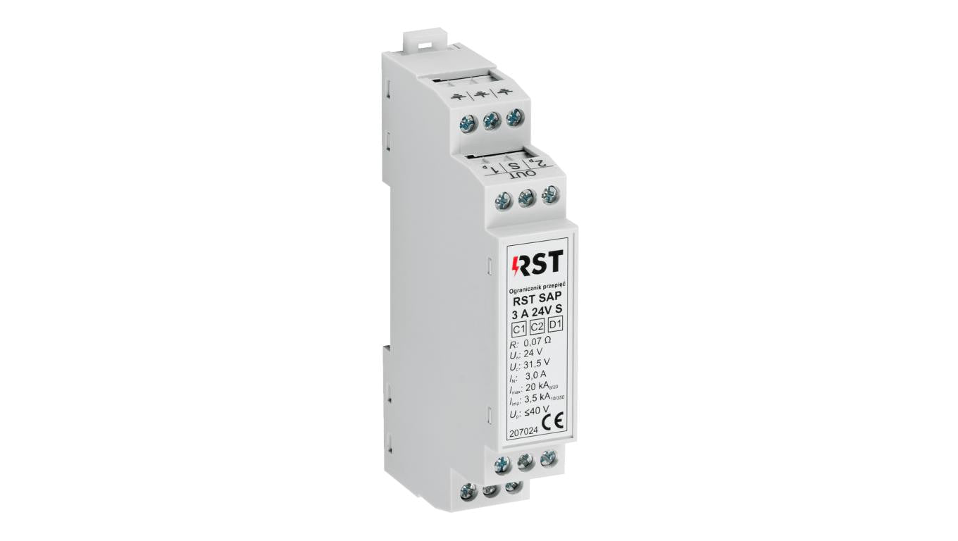 Ogranicznik przepięć do pętli systemów sygnalizacji pożaru D1, RST SAP 3A 24V S 207 024