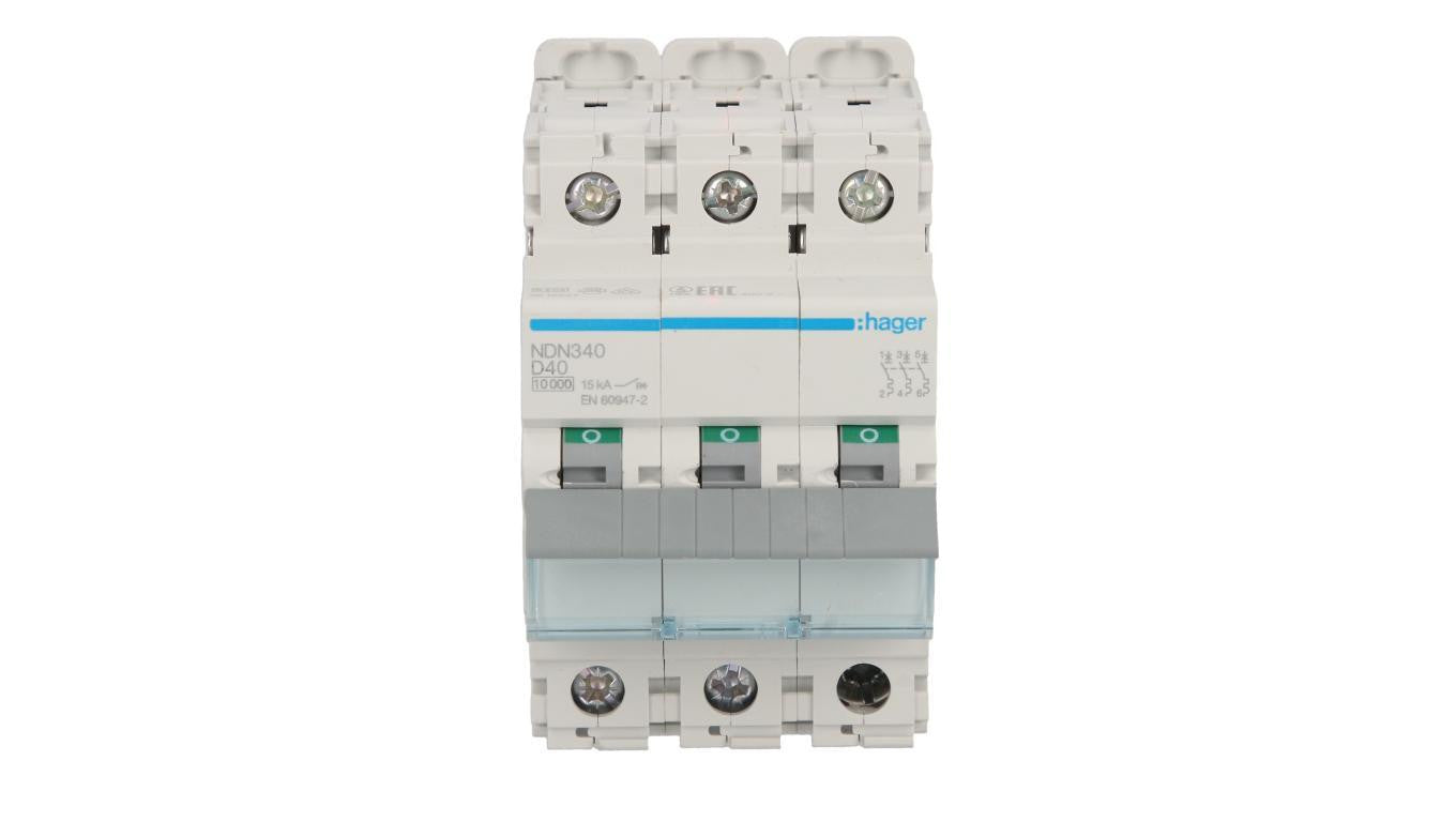 Wyłącznik nadprądowy 3P D 40A 10kA AC MCB NDN340