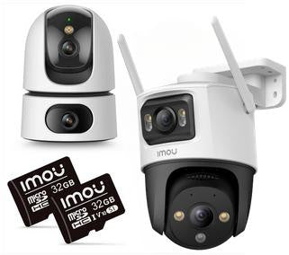 Zestaw 2 kamer IP IMOU Ranger Dual 10MP i Cruiser Dual 10MP z kartami pamięci 32GB