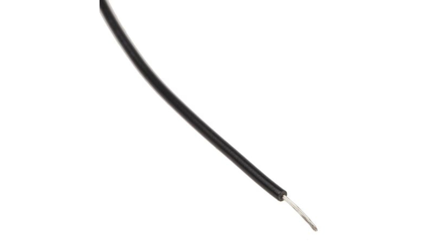Przewód jednożyłowy linkowy, Przewód instalacyjny, 0,13 mm², 7/0,16 mm, 26 AWG, PVC, 300 V, Czarny, dł. 100m, RS PRO