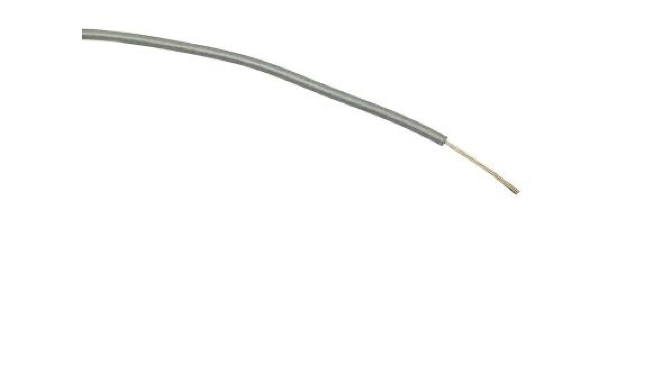 Przewód jednożyłowy linkowy, 0,5 mm², 16/0,2 mm, 20 AWG, PVC, 1 kV AC, Szary, dł. 100m, RS PRO
