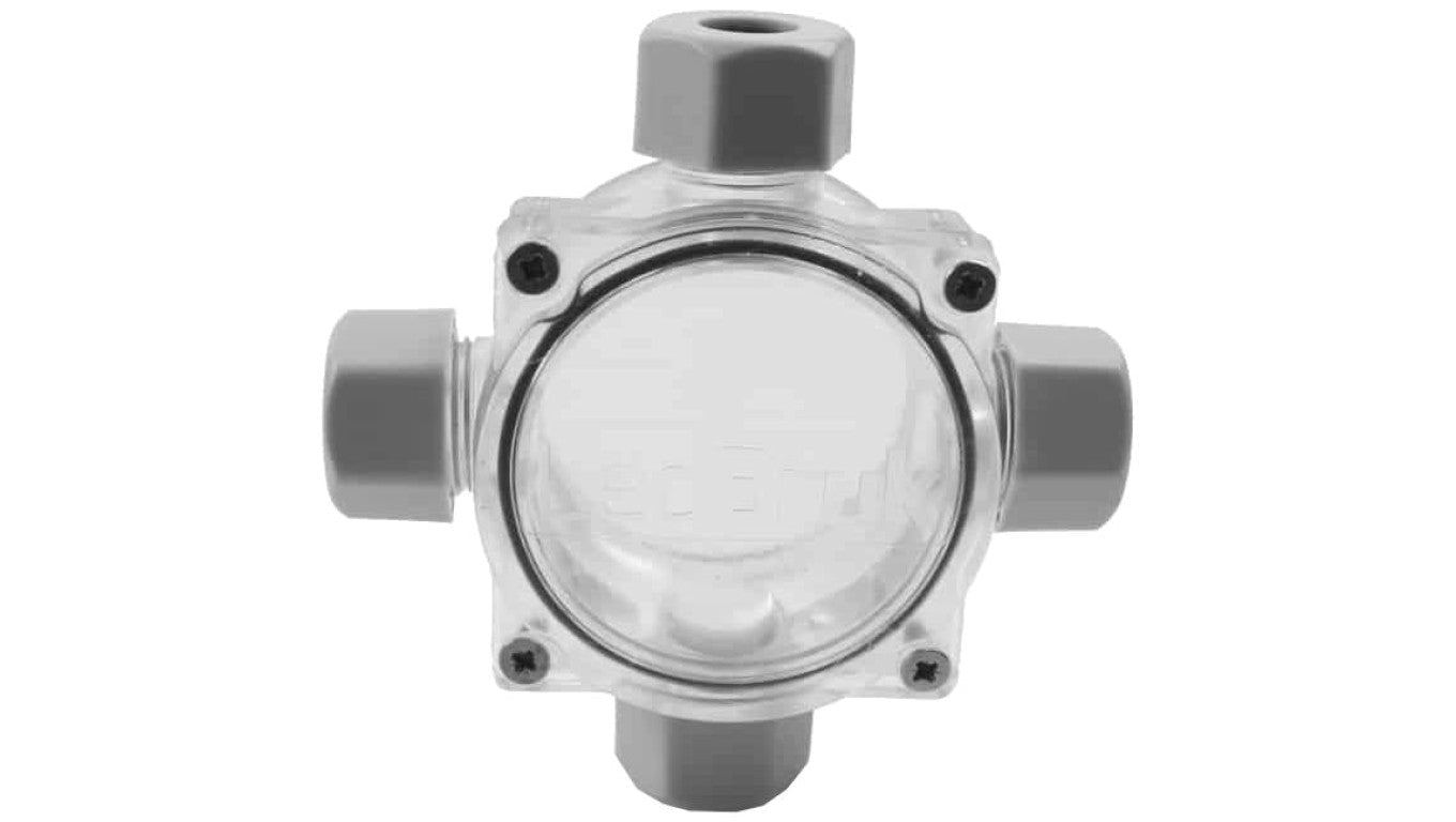 Puszka instalacyjna z 4 dławikami PG11 (4-9mm) natynkowa / gruntowa 90x90x37mm hermetyczna IP68 transparentna