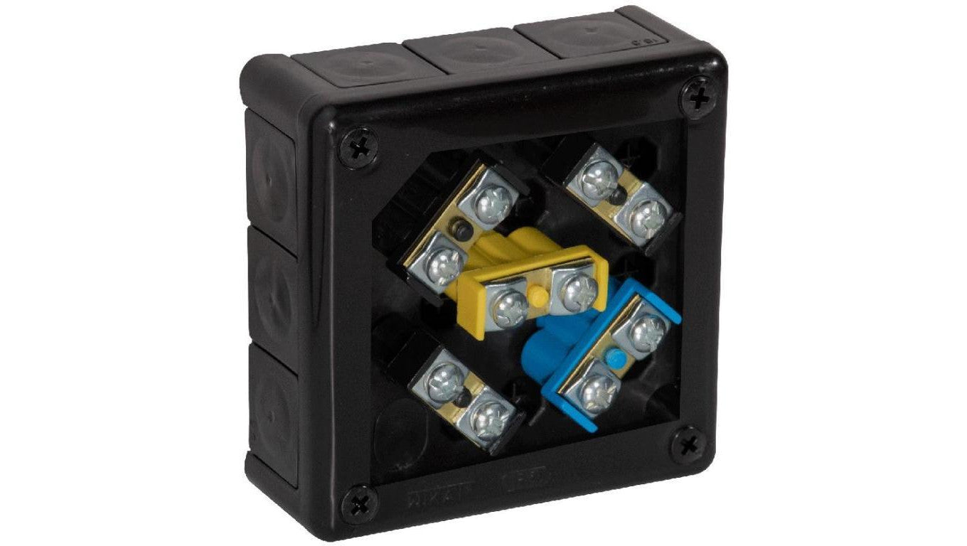Puszka natynkowa z zaciskami 12 wlotów VIPLAST VP-51 CZARNA IP55 118x118x46mm 051-55