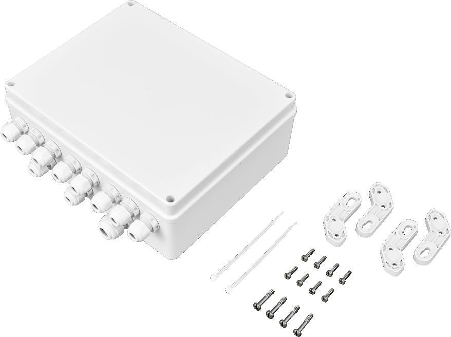 System zasilania do 5 kamer IP ze switchem PoE w obudowie zewnętrznej BCS POWER BCS-IP4/Z/E-S