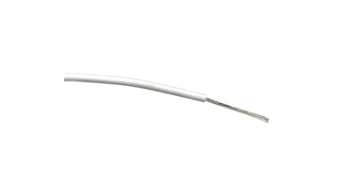 Przewód jednożyłowy linkowy, 0,5 mm², 16/0,2 mm, 20 AWG, PVC, 1 kV AC, Biały, dł. 500m, RS PRO