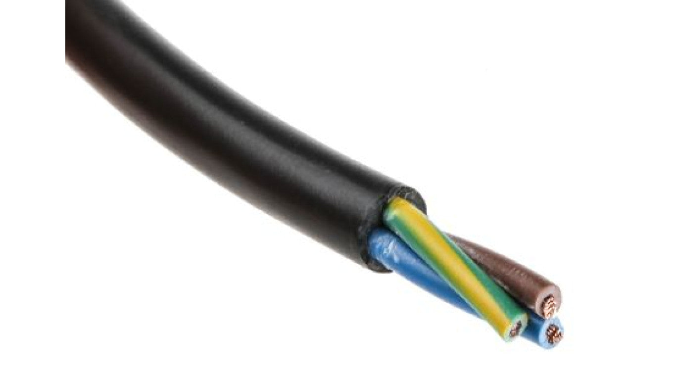 Sieciowy kabel zasilający 3 Core Polichlorek winylu PVC Sheath Czarny 7.6mm od , 500 V