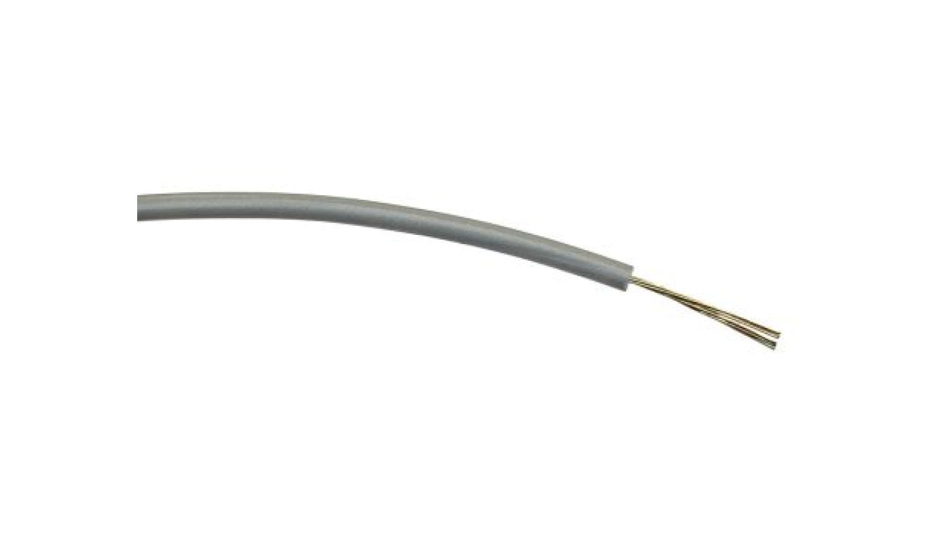 Przewód jednożyłowy linkowy, 0,2 mm², 7/0,2 mm, 24 AWG, PVC, 1 kV AC, Szary, dł. 500m, RS PRO