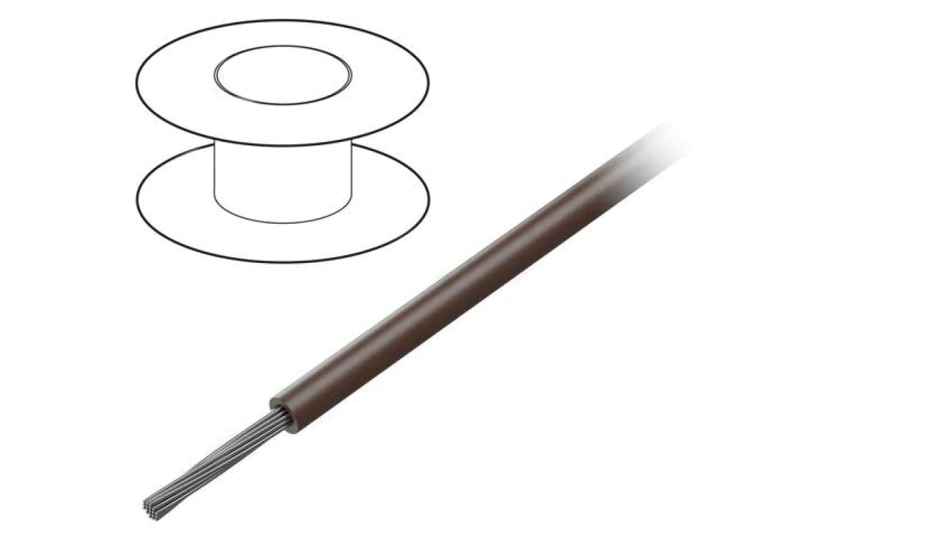 Przewód na rolce 305m linka Cu 24AWG PVC brązowy 300V 3050 BR001