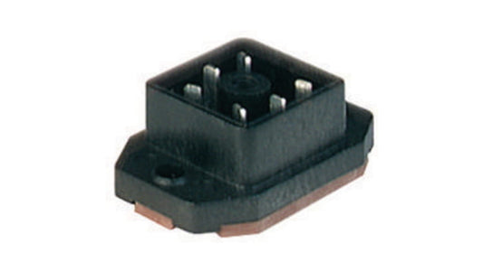 złącze zasilające panelowe męski montaż tylny PCB -PINy (5+ PE) 230 VAC/DC 6A GO 51 FAV M