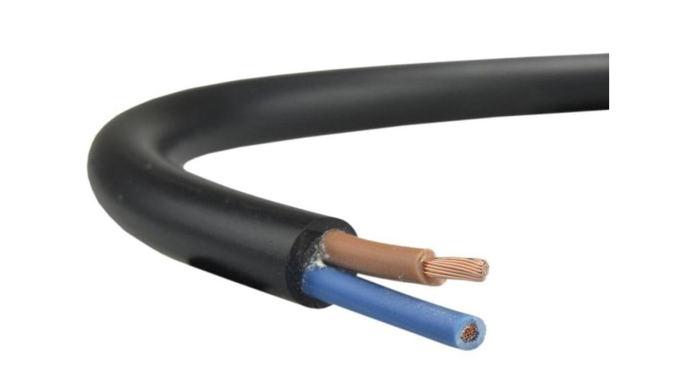 Przewód prądowy H03VV-F / OMY 300V 2x0,75 czarny linka Elektrokabel /100m/