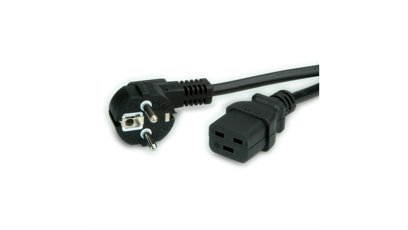 VALUE Kabel zasilający z uziemieniem - IEC320-C19 16A, czarny, 2 m