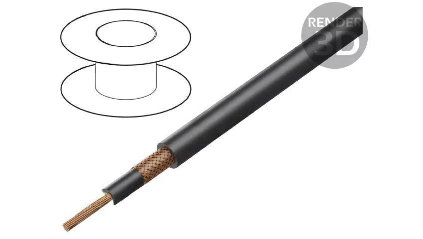 Przewód: koncentryczny RG58 1x0,5mm2 linka Cu silikon czarny 61.7580-21