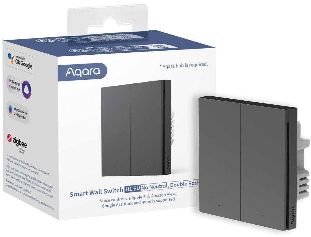 Aqara Smart Wall Switch H1 Szary podwójny bez przewodu neutralnego