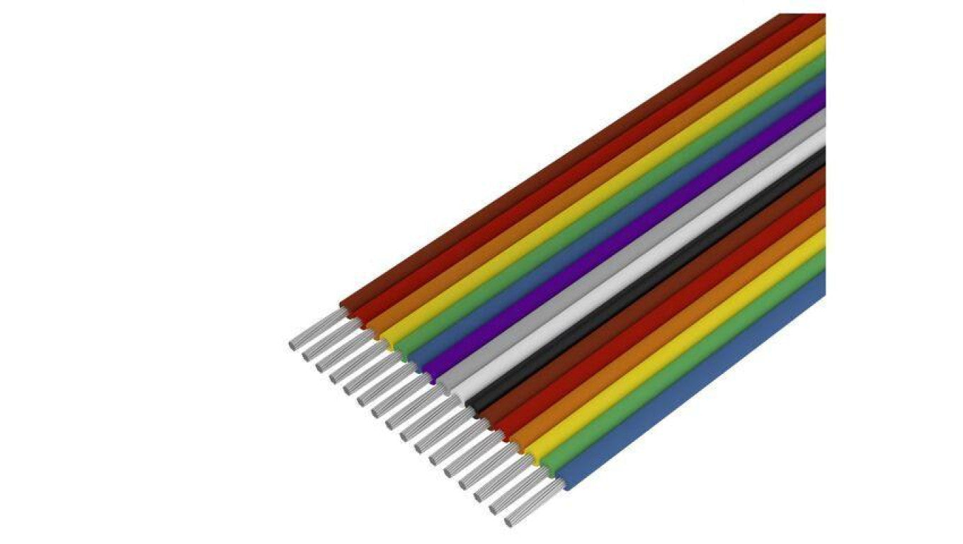 Przewód o dł 30,5m wstążkowy 16x26AWG 1,27mm linka Cu nieekranowany PVC 3811/16 (100FT)