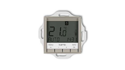 MINI Mechanizm uniwersalnego elektronicznego tygodniowego regulatora temperatury (podświetlenie niebieskie) taupe 60MRT-3.2